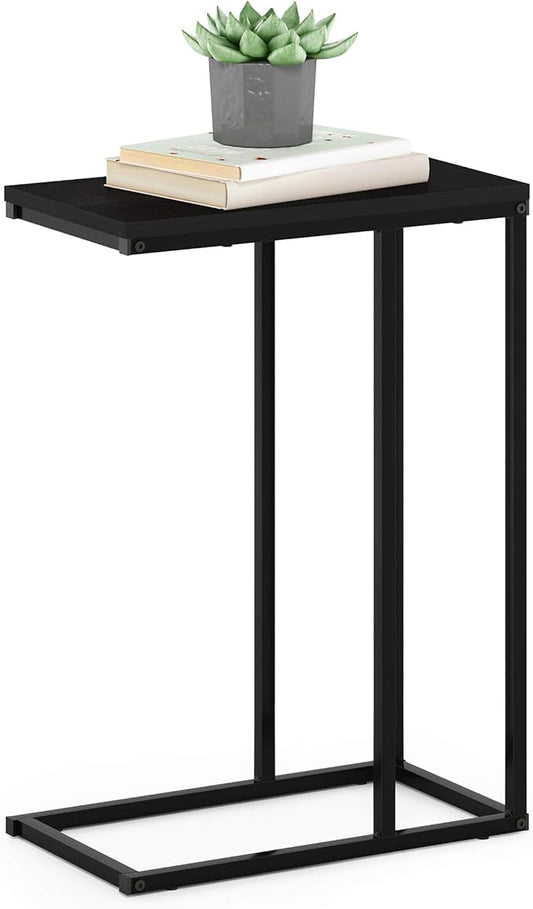 Furinno Camnus Modern Living C Shaped Sofa Side Table, 9.8 in x 17.9 in x 25 in, Americano