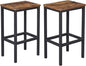 VASAGLE Bar Stools, Set of 2 Bar Chairs, Kitchen Breakfast Bar Stools with Footrest, Industrial in Living Room, Party Room, Rustic Brown and Black ULBC65X