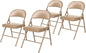 OEF Furnishings OEF950 Series Vinyl Padded Steel Folding Chairs (4-Pack, Beige)