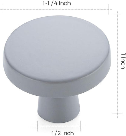 Ravinte 25 Pack Drawer Pulls 1-1/4 Inch Kitchen Cabinet Knobs Solid Round Dresser Drawer Knobs Grey Dresser Knobs Drawer Knobs Simple Cabinet Hardware for Cupboard Drawer Pulls