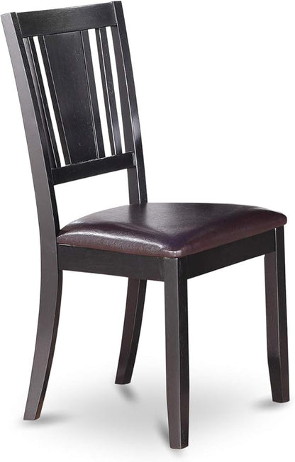 East West Furniture LGDU9-BLK-LC 9 Piece Kitchen Table Set Includes a Rectangle Dining Room Table with Butterfly Leaf and 8 Faux Leather Upholstered Chairs, 42x84 Inch, Black