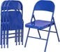 VECELO Metal Folding Chairs 4 Pack, Double Hinged Steel Frame Easy Foldable&Stackable for Office Kitchen Dinning Wedding Patio and Garden