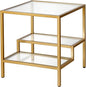 Henn&Hart 20" Wide Square Side Table in Brass, Table for Living Room, Bedroom
