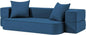 2-in-1 Folding Sofa Bed with Pillows - Folding Chair Floor Couch & Sleeping Mattress - Washable Cover & Memory Foam Sleeper Chair for Living Room/Guest Room/Apartment/Loft, Navy Blue, Twin