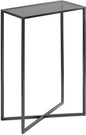 Kate and Laurel Jaspur Modern Narrow End Table, 16 x 8 x 24, Tinted Glass and Gray Metal, Decorative Contemporary Glass and Metal Side Table for Use as Bedroom Nightstand or Living Room Accent