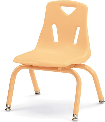 Berries Jonti-Craft 8120JC6251 Stacking Chairs with Powder-Coated Legs, 10" Height, Camel, Pack of 6