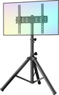 FORGING MOUNT Tripod Portable Floor TV Stand,Foldable Stand Height Adjustable for Portable Display Floor TV Stand 26-65" Flat Screen/Curved TVs, Holds Up to 77lbs
