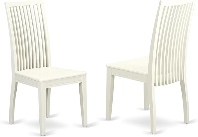 East West Furniture DOIP5-LWH-W 5 Piece Dining Set Includes a Rectangle Dining Table with Butterfly Leaf and 4 Kitchen Chairs, 42x78 Inch, Linen White