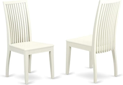 East West Furniture DOIP5-LWH-W 5 Piece Dining Set Includes a Rectangle Dining Table with Butterfly Leaf and 4 Kitchen Chairs, 42x78 Inch, Linen White