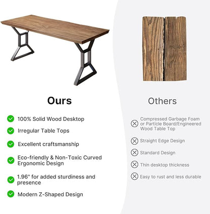 Solid Wood Computer Desk 55-inch Large Office Desk Home Simple Modern Long Study Writing Desk Dining Table for Home Office
