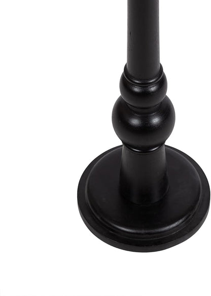 Kate and Laurel Wegner Traditional Wooden Round Drink Table, 8 x 23, Black, Elegant and Durable Pedestal Table for Use as Small Drink Table, Plant Stand, or Decorative Item Display