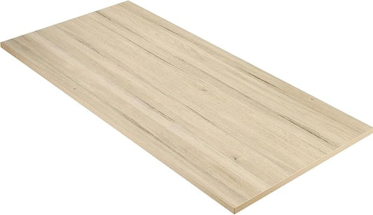 Kaboon Universal Tabletop 55"x20", Solid One-Piece Melamine Table Top, Double Desk L-Desk DIY, Home and Office, Oak/Grey Tone