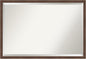 Amanti Art Brown Bathroom Mirror for Over Sink, 26x38 Florence Medium Brown Rectangle Vanity Mirror, Large Casual Frame, Hangs Horizonally and Vertically, Bathroom Wall Decor, Beveled Edge