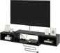 IBUYKE 59" Floating TV Stand Wall Mounted with Power Outlet,Wood Wall Mounted Media Console Shelf,Floating Entertainment Center for Under TV Storage for Living Room Bedroom Office,Black WST007B