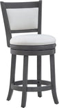 Ball & Cast Upholstered Swivel Counter Stools Kitchen Bar Stools 24" Seat Height Wooden Stool Chair, Cream White Set of 1