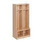 ECR4Kids 2-Section Coat Locker with Bench, Classroom Furniture, Natural