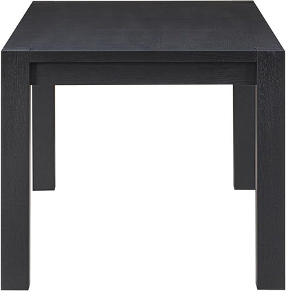 NTC Block 71 Inch Modern Farmhouse Dining Table, Rectangular Dinner Table for Dining Room, Living Room Furniture, Effortless Assembly, Burnt Black