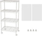 SINGAYE 4 Small Shelves Storage Shelf Wire Shelving Unit Metal Shelf Adjustable Organizers Storage Shelving with Wheels for Bathroom Laundry Room Kitchen Pantry