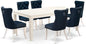 East West Furniture LGDA7-LWH-29 7 Piece Dining Room Set Includes a Rectangle Wooden Table with Butterfly Leaf and 6 Polyester Fabric Padded Chairs, 42x84 Inch, linen white
