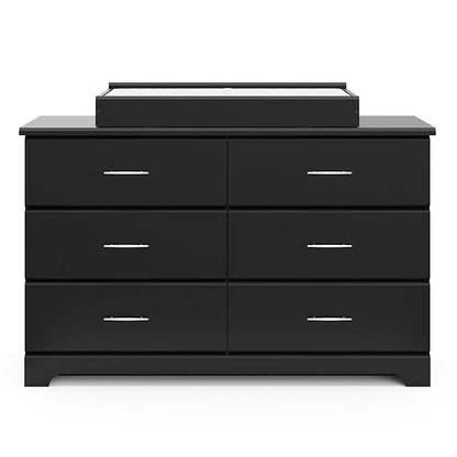 Storkcraft Brookside 6-Drawer Dresser (Black) – GREENGUARD Gold Certified, Nursery & Kids Storage, Nursery Essentials, Kids Room Storage, Durable Bedroom Dresser