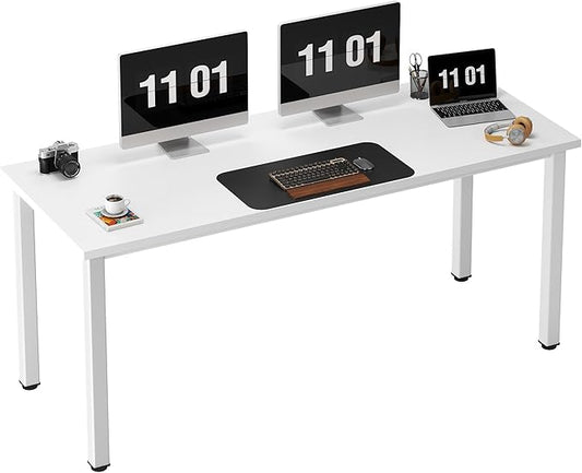 Need 63 Inch Large Computer Desk - Modern Simple Style Home Office Desk Gaming Desk, Basic Writing Table for Study Student, White Desk