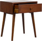NTC Lux Solid Wood Nightstand with Drawer, Mid Century Modern Side Table Bedroom, Bedside Furniture, Night Stand, End Table, Easy Assembly - Dark Walnut