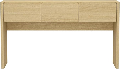 Manhattan Comfort Linda Modern Console Table with 3 Storage Drawers – 60" Narrow Entryway Stand for Living Room, Hallway, or Dining Room – Wood Grain Accent Furniture, Natural Oak