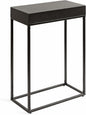 Kate and Laurel Karlsen Modern Wood and Metal Narrow Side Table; 16 x 8 x 24; Black; Minimal Slim End Table for Use as Bedroom Nightstand or Accent Entryway Table