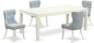 East West Furniture LGSI5-LWH-15 5 Piece Dinette Set Includes a Rectangle Dining Room Table with Butterfly Leaf and 4 Baby Blue Linen Fabric Parson Dining Chairs, 42x84 Inch, Linen White