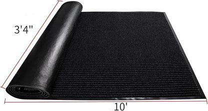 TANYOYO 3' X 10' Commercial Grade Door Floor Mat Brush Step Entrance Mat Vinyl Backed Utility Doormat Heavy Duty Floor Rugs Commercial Outdoor Carpet Indoor Entrance Mat，Black
