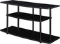 Convenience Concepts Designs2Go No Tools 3-Tier Wide TV Stand 42" - Entertainment Center for TVs up to 46 Inches, Modern TV Mount with Shelves for Living Room, Black/Black