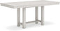 Signature Design by Ashley Robbinsdale Farmhouse Distressed Counter Height Dining Extension Table with Trestle Base, Planked Effect and 2 Removable End Leaves, White