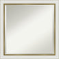 Amanti Art White Bathroom Mirror for Over Sink, 23x23 Eva White Gold Narrow Square Vanity Mirror, Medium Modern Contemporary Frame, Hangs Horizonally and Vertically, Bathroom Wall Decor, Beveled Edge