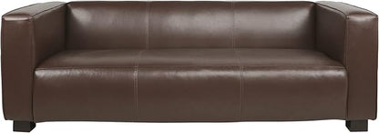 Merax Mid Century Modern 3 Seater Sofa with Birch Wood Legs, 80" Wide Smooth Upholstered Couch for Living Room, Apartment, Dark Brown