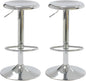 CAROLMADE Bar Stools Set of 2, Adjustable Metal Bar stools Swivel Counter Height Stool Backless Barstools for Kitchen Island Pub, Chrome