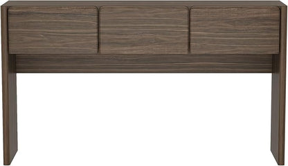 Manhattan Comfort Linda Modern Console Table with 3 Storage Drawers – 60" Narrow Entryway Stand for Living Room, Hallway, or Dining Room – Wood Grain Accent Furniture, Walnut Brown