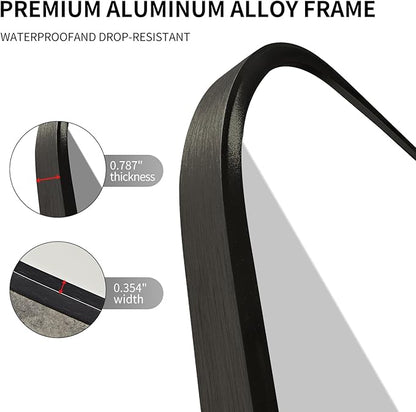 Large Modern Bathroom Mirror with Black Frame, 5mm Copper Free Silver Mirror,Black Frame, Easy Installation (Black, 48" L x 30" W)