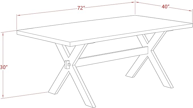East West Furniture X727MZ716-6 6 Piece Dinette Set Contains a Rectangle Dining Table with X-Legs and 4 Dark Khaki Linen Fabric Parson Chairs with a Bench, 40x72 Inch, Multi-Color