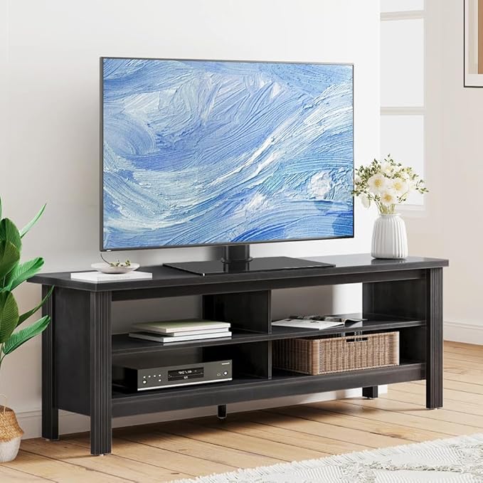Universal TV Stand for 13"–43" TVs Swivel 4 Level Height Adjustable Table Top TV Mount Stand Holds up to 77lbs
