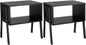 Pipishell Bedside Tables, Stackable Bamboo Nightstands, Bamboo Side Tables for Bedroom & Living Room, End Table Night Stands, Set of 2, Black,PIET01B
