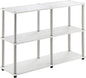 Convenience Concepts Designs2Go No Tools 3 Tier Wide Console Table 42" - Modern Multipurpose Accent with Shelves for TV Media Center, Office Desk Extension, Entryway Display, & Home Storage, White