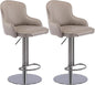 CozyRain Bar Stools Adjustable Stainless Steel Swivel Barstool with Back and Footrest,Modern Leather Upholstered Bar Chairs for Home,Kitchen,Bar, Counter Orange/Grey (2pcs Grey)