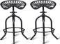 Industrial Bar Stool Farmhouse Tractor Saddle Stool Kitchen Counter Height Adjustable Bar Stool Metal Bar Stool 19.6-24 Inch Pub Bar Stool,Set of 2, Black