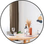 30 inch Round Black Mirror, Brushed Black Metal Framed Circle Wall Mirror for Bathroom Vanity, Bedroom Decor, Living Room, Entryway