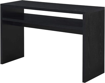 Convenience Concepts Northfield Deluxe Console Hall Table 48" - Modern, Minimalist Narrow Sofa Display Accent With Storage Shelf for Contemporary Living Room, Entryway, or Hallway, Black