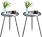 Apicizon 16" Round Side Table Set of 2, Metal End Table for Living Room, Bedroom, Bedside, Mid Century Modern Coffee Table or Circle Accent Table for Small Spaces, Grey