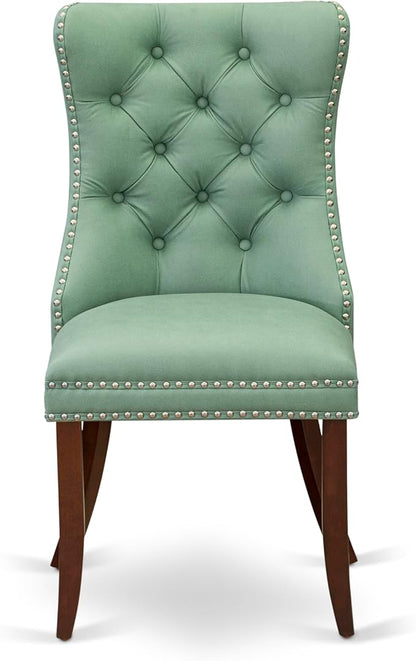 East West Furniture DODA5-MAH-22 5 Piece Kitchen Set Consists of a Rectangle Dining Table with Butterfly Leaf and 4 Polyester Fabric Upholstered Chairs, 42x78 Inch, Mahogany