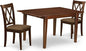 East West Furniture MLCL3-MAH-C 3 Piece Dining Room Furniture Set Contains a Rectangle Wooden Table with Butterfly Leaf and 2 Linen Fabric Kitchen Dining Chairs, 36x54 Inch, Mahogany