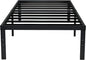 EMODA 16 Inch Heavy Duty Twin Bed Frame, Metal Platform Bed Frames No Box Spring Needed, Noise Free, Easy Assembly, Black