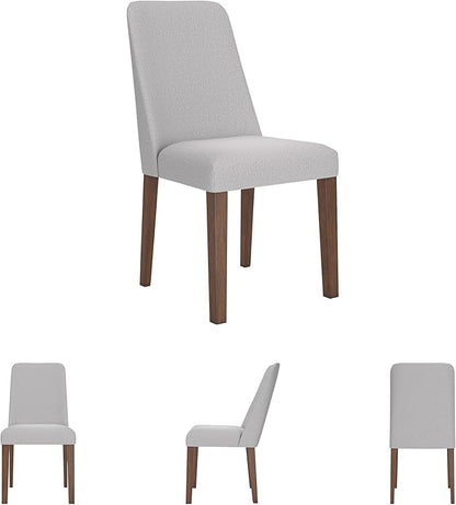 Signature Design by Ashley Lyncott Contemporary Dining Room Upholstered Side Chair with Foam Cushion, Set of 2, Cream & Brown